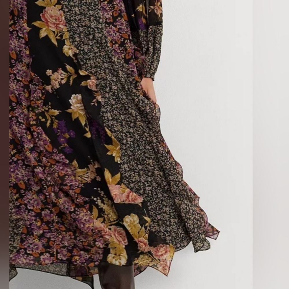 Lauren Ralph Lauren Mixed-Floral Ruffle-Trim Georgette Skirt - Picture 4 of 11